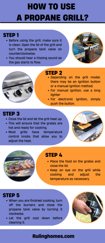 how to use a propane grill infographic