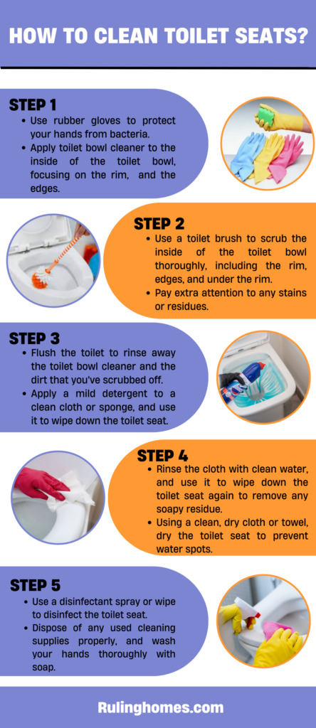 how to clean toilet seats-infographics